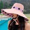 Beanie/Skull Caps Double Side Dot Summer Women Bucket Hat Large Wide Brim Outdoor Beach Fisherman Cap Foldable UV Proof Sun Protection Bucke