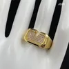 Vintage Paar Brief Band Ringen Brede Stalen Zegel Platina Ring Mannen Vrouwen Rose Gouden Ringen Valentijnsdag Gift met Box2742