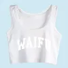 Crop Top Donna Waifu Cute Anime Casual Top in cotone bianco Donna 220325