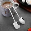 1/2/4 PCS Shovel Spoons Stainless Steel TeaSpoons Creative Coffee Spoon For Ice cream Dessert Scoop Tableware Cutlery set 220509