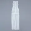 Haute qualité blanc sans manches gland évider moulante rayonne robe de pansement soirée robe Sexy 220507