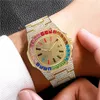 Armbanduhren Herrenuhr Top Marke für Männer Frauen Luxus Iced Out Schwarz Gold Kristall Kalender Mode Armbanduhren Relogio Masculin200o