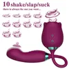 Vibratorsexleksak Massager 2022 Ny klitoris Vuxen Kvinna Rose Red G-Spot Heat Silicone Slicking Nipple Sucking W78o