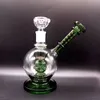 8.5 inch Blue Green Hookahs Glass Water Bong with Thick Base Tire Perc Female 18mm Joint