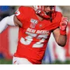 Personnalisé NCAA Nouveau-Mexique Lobos College Jersey Football Tevaka Tuioti Sheriron Jones Q' Drennan Teton Saltes Kentrail Moran Chemises cousues pour hommes