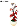 Flores decorativas grinaldas 1pcs ramo de ameixa artificial simulação em vaso de plantas falsas Sala romântica floresteira mesa de plástico decoração par