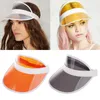 Breda brim hattar mode sommarsol hatt kvinnor man transparent visir klar plast vuxen solskyddsmedel solhat unisex utomhus hattswide wend22