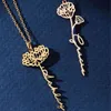 Romantischer Geburtsmonat Blume Custom Name Halsketten Anhänger für Frauen Edelstahl personalisierter Typenschild CHOKER -Schmuck Geschenke
