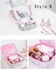 FUDEAM Thicken Ox Multifunction Women Travel Storage Toiletries Organize Cosmetic Bag Portable Waterproof MakeUp Case 220630