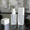 Flacone quadrato vuoto per lozione per fondotinta in vetro smerigliato da 30 ml/1 oz con pompa a pressione