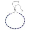 Ссылка браслетов цепочка теннис для женщин простые голубые круглые цирконы розовое золото цветовое браслет для девочек, модные корейские подарки H055