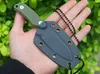 Promozione Coltello dritto di sopravvivenza piccolo 7Cr13Mov Lama satinata Full Tang Green G10 Maniglia Coltelli da campeggio all'aperto con Kydex