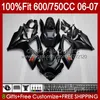 OEM Ciało dla Suzuki Matte Black GSXR-600 GSXR750 K6 GSX-R750 06-07 Korpiarki 130NO.10 GSXR 750CC 600CC 750 600 CC GSXR600 06 07 GSXR-750 2006 2007 Wtrysk