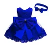 Elegante Baby Mädchen Kleider für Kleinkind Mädchen Hochzeit Abend Party Süße Kinder Ballkleid Geburtstag Weihnachten Schleife Rot 220426