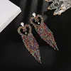 Dangle & Chandelier Wholesale 6 Pairs/Lot Bulk Multicolor Rhinestone Long Tassel Earrings Women Luxury Party Club Bridal Big Drop EarringsDa