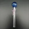 DHL Glass Oil Burner Pipe Ball OD 25mm Clear Dritto Tubo da fumo Burning Tobacco Herb Water Handle Nail Pipes