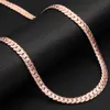 Ploting 18kgp rosa oro da 6 mm a catena a serpente piatta Collana bracciale hip hop man 16 18 20 22 24 26 28 30 32 pollici gioielli di moda