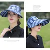 قبعات واسعة الحافة PC Women Fashion Fashors Sunscreen Anti-UV Cap Cap Summer Leisure Travel Sun Beach Wide