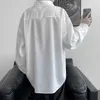 夏のソリッドシャツの男性長袖高品質のビジネスホワイトシャツ男豪華な通気性マスキュリナ服クラシックボタントップ220813