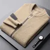 Chaqueta suéter de marca de alta gama europea y americana, cárdigan a rayas a la moda para hombre, suéter con cremallera, chaqueta cálida para otoño e invierno para hombre