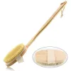 Houten reinigingsborstels natuurlijke borstel body borstel massager bad doucheborstel lange handgreep rug spa scrubber 7*42 cm 0516