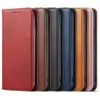 Wallet Magnetic Flip Cases for iphone 14 13 12 11 pro max mini Sheepskin Leather Cell Phone Cover Card Pocket Kickstand