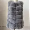 BEIZIRU real Fur Vest height 68cm Waistcoat woman natural winter warm Real Natural Fur Vest sleeveless silver vest 201016