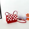 Мода Checkerboard клетчатая клетчатка Baby Girls Crossbody сумка маленькая квадратная милая детская сумка на плечо PU кожаные детские монеты кошелек сумки