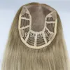 New Coming Stock Balayage Ombre Blonde Virgin Human Hair Toppers Mono With Open Weft Base Pieces for Thinning Women