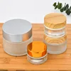 Garrafas de embalagem 5g5ml 10g10ml maquiagem de armazenamento cosmético Jar jarra de face chapéu de vidro fosco com tampa interna DHL2923090