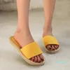 Sandalen espadrille slides dames slippers vrouwelijke casual vlas linnen riem dames slippers zomer indoor home schoenen
