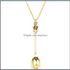 Pendant Necklaces Pendants Jewelry New Crown Mini Teapot Royal Alice Snuff Necklace Spoon 3 Colors Drop Delivery 2021 2Wijn