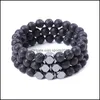 Kunst en ambachten 8 mm lava stenen hematiet kraal streng streng armband DIY Essentiële oliediffuser vriend koppels armbanden voor dames sport2010 dh0lz