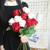Fiori di rosa in flanella di seta a stelo singolo 51 cm Rose fatte a mano di alta qualità Decorazione per ufficio a casa per feste di matrimonio