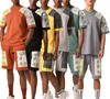 Herrenjacken 2022 SS Modedesigner Herren Trainingsanzüge Sportanzug Cashewblütendruck Farbkontrast Lässige Shorts und T-Shirt Sportanzüge Kurzarm Sommer