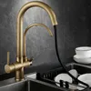 Kitchen Faucets Antique 3 Ways Touch Filter Quality Brass Cold Drinking Water Tap Vintage Smart Sensor FaucetKitchen
