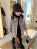 Autumn Winter Girls Plaid Woolen Coats Baby Girl Princess Coat Kids Turn-Down Collar Outwear Children Single-breasted Jackets Windbreaker