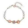 Lien Bracelets Chaîne Baroque Perle Bracelet Pour Femmes Style Ethnique Bijoux Bonne Qualité Main D'eau Douce Ornement 21cm Raym22