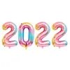 16/32/40 tum 2022 Guldfolie nummer Ballonger Multi Färger Nyår Eve Festival Party Supplies Graduation Decorations Quality Foil Mylar Materials MJ0448