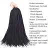 Knotless Box Split Twist Crochet Braid Hair Ombre Color 24Inch Heat Resistant Fiber Synthetic Hair Extension
