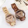Zegarek drewniany kwarc ruch kobiet zegarki kreatywne trójkąt rozkładka Pasek Pasek Zagraj w zegarach Panie 2022