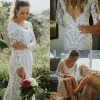 Lace 2022 Magnifique robes de mariée sirène robe nuptiale avec manches longues sans balayage