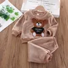 Autumn Winter Flanell Pyjamas Born Clothes Baby Boy Set For Girls Clothing Toddler Plush Suit Casual Kids Homewear 220714