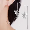 Dangle Chandelier Utimtree Fashion Cubic Zirconia butterfly drop arcing for women long شرابة القرط الحزب المجوهرات الزفاف