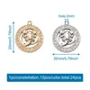 Charms 24 sztuk moda w stylu Vintage 12 konstelacji znak zodiaku wisiorki złoty/srebrny dla kobiet naszyjnik bransoletka DIY tworzenia biżuterii Charms