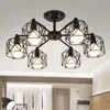 Pendant Lamps Modern Black Chandelier Lighting American Iron Cage Ceiling Lamp Light Fixtures Kitchen Luminiare Bedroom Living Room Home Lig