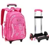 Kid's Travel Rolling Bagage Bag School Trolley Trolley Backpack Plecak na kółkach dziewczyna wózka wózka