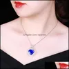 Pendant Necklaces Heart Of Ocean Blue Love Forever Necklace For Women Wedding Party Jewelry Crystals Vipjewel Drop Delivery 2 Vipjewel Dhupb