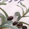 Artificial Vivid Olive Plants Branch Green Leaves Garden Decorations 4 Branches Greenery Home Decor Plants Wreath