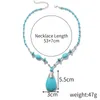 Pendant Necklaces Vintage Bohemian Ethnic Turquoise Necklace For Women Fashion Butterfly Leaves Heart Shape Casual Natural Beaded JewelryPen